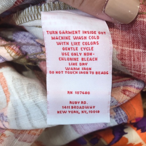 Ruby Rd Colorful Wood Button Linen Blend Jacket 14 - Picture 6 of 6